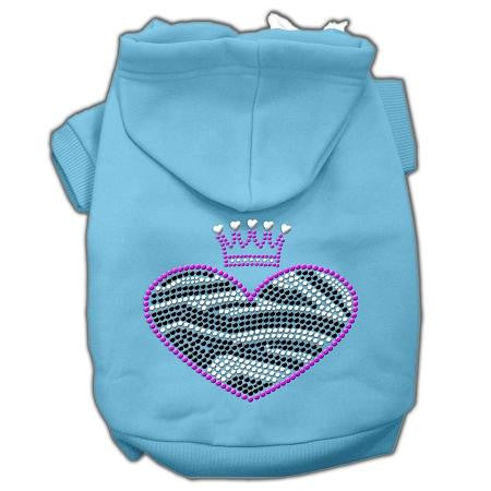 Zebra Heart Rhinestone Hoodies Baby Blue M (12)