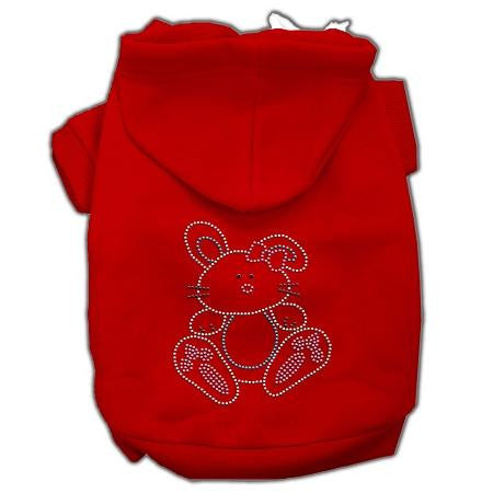 Bunny Rhinestone Hoodies Red XS (8)