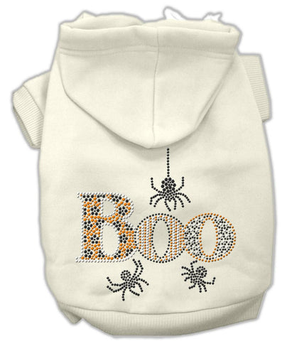 Boo Rhinestone Hoodies Cream XL (16)