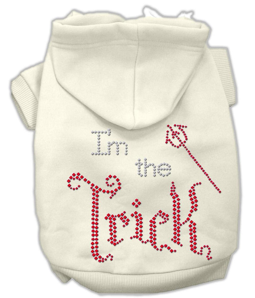 I'm the Trick Rhinestone Hoodies Cream XS (8)