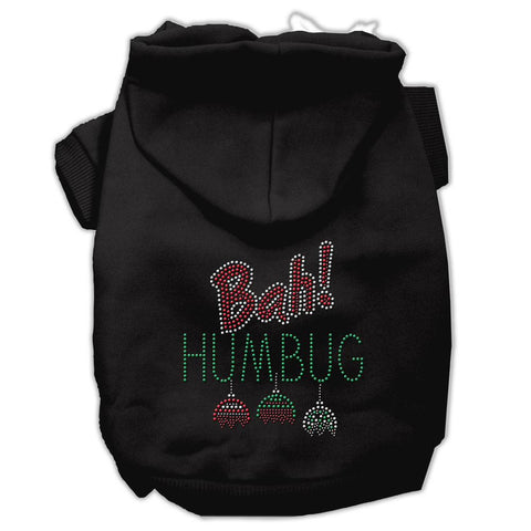 Bah Humbug Rhinestone Hoodies Black XS (8)