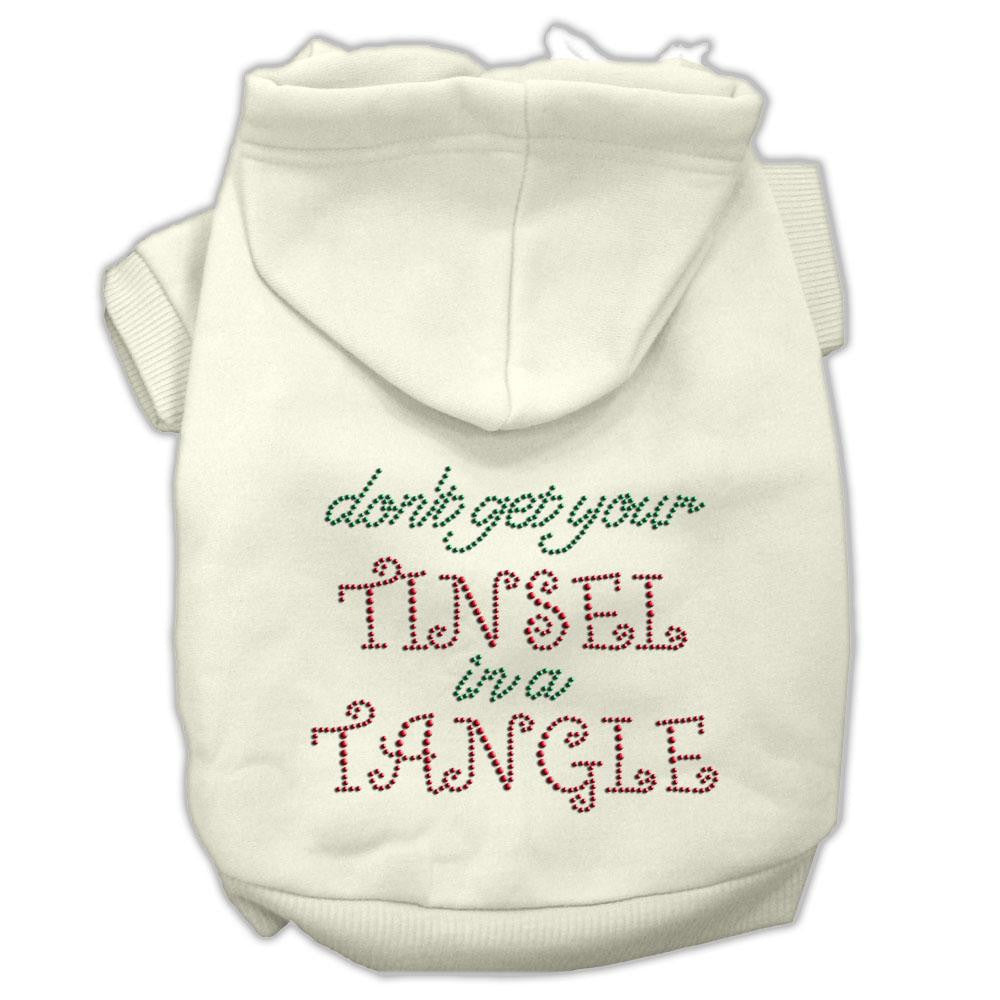 Tinsel in a Tangle Rhinestone Hoodies Cream XS (8)