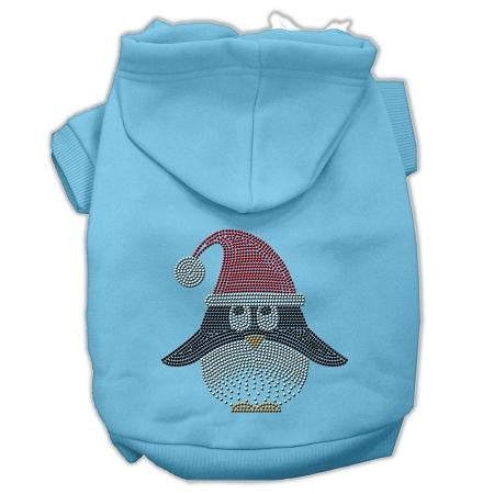 Santa Penguin Rhinestone Hoodies Baby Blue M (12)