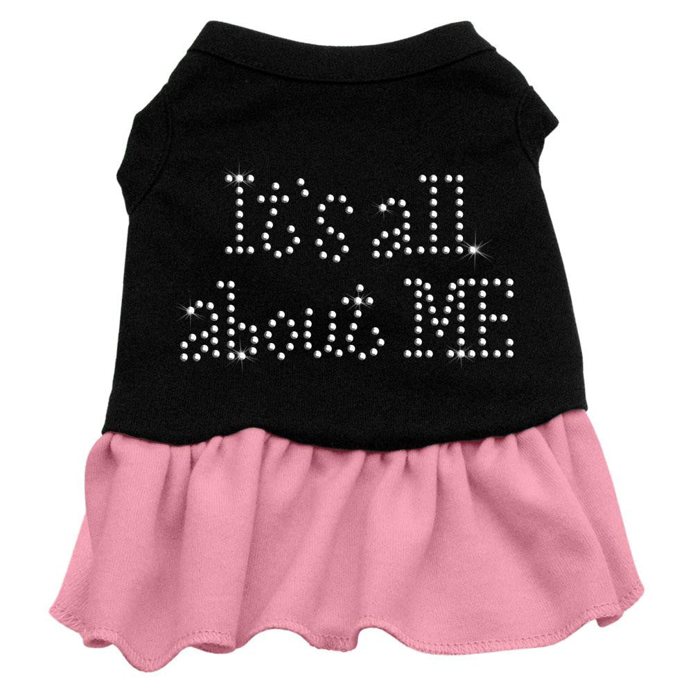 Rhinestone All About me Dress Black with Pink XL (16)