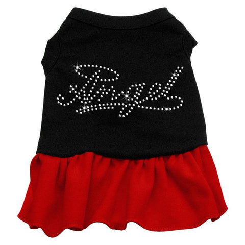 Rhinestone Angel Dress   Black with Red Med (12)