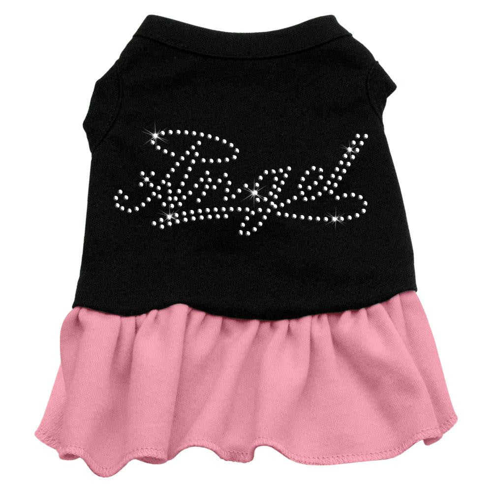 Rhinestone Angel Dress   Black with Pink XXL (18)