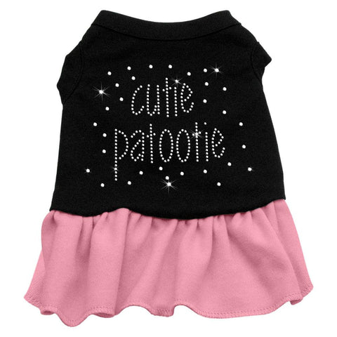 Rhinestone Cutie Patootie Dress Black with Pink Lg (14)