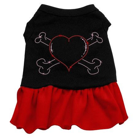 Rhinestone Heart and crossbones Dress Black with Red Sm (10)