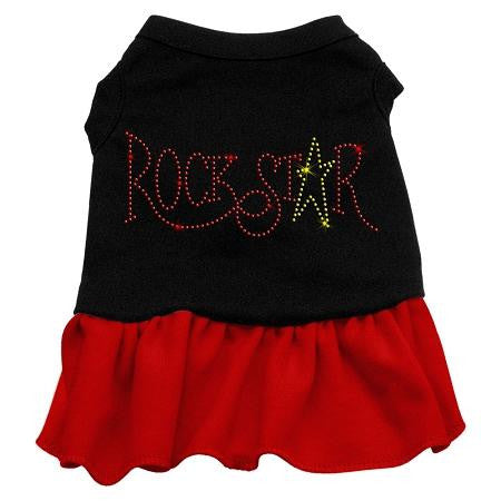 Rhinestone RockStar Dress Black with Red Med (12)