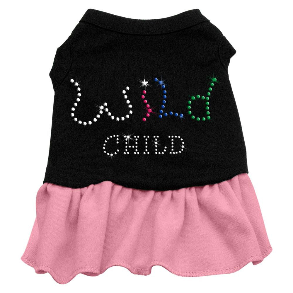 Rhinestone Wild Child Dress  Black with Pink Lg (14)