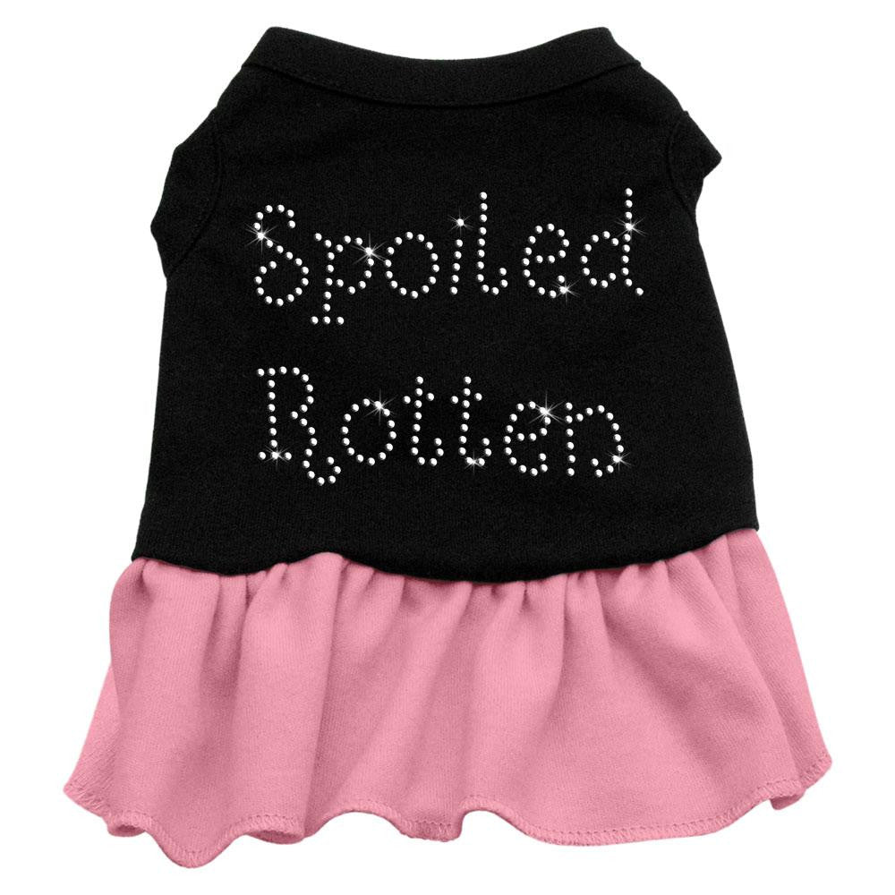 Spoiled Rotten Rhinestone Dress Black with Pink XS (8)