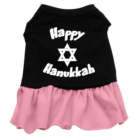 Happy Hanukkah Screen Print Dress Black with Pink Med (12)