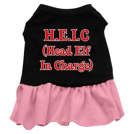 Head Elf in Charge Screen Print Dress Black with Pink Lg (14)