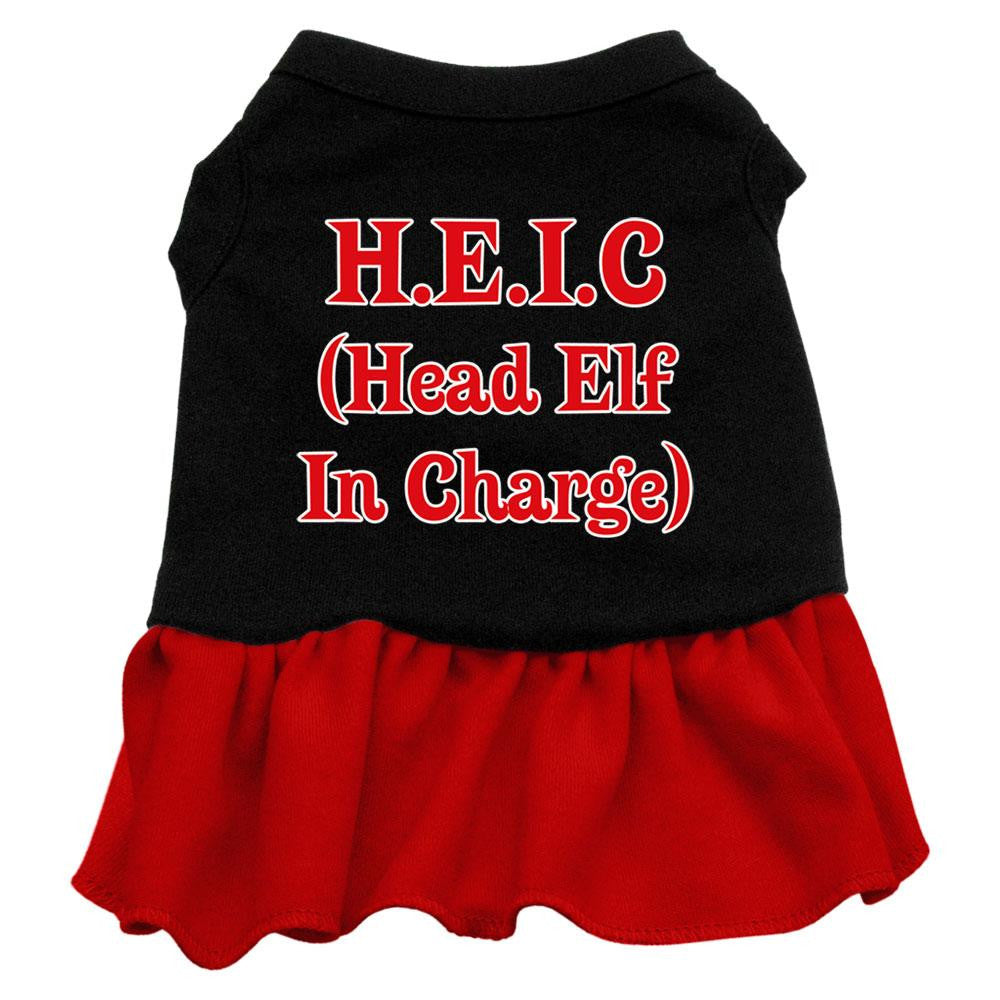 Head Elf in Charge Screen Print Dress Black with Red Med (12)