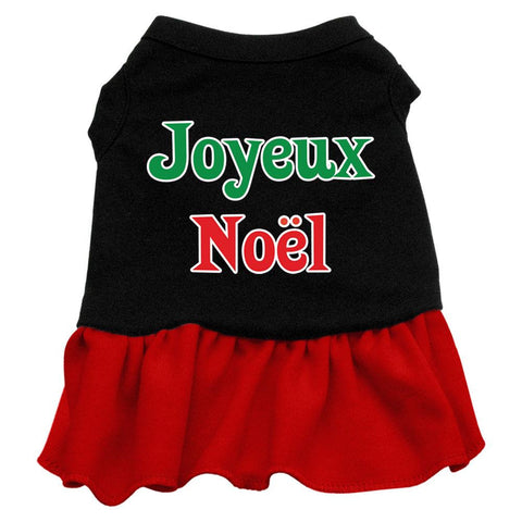 Joyeux Noel Screen Print Dress Black with Red XL (16)