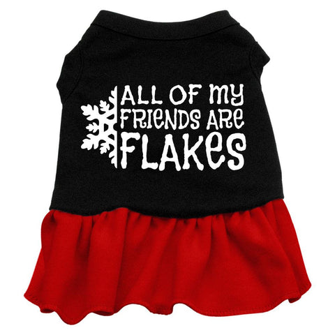 All my friends are Flakes Screen Print Dress Black with Red Sm (10)