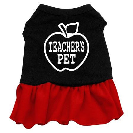 Teachers Pet Screen Print Dress Black with Red Med (12)