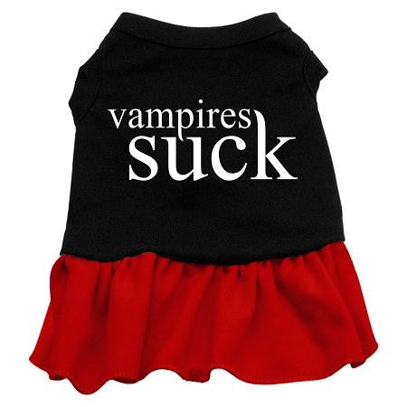 Vampires Suck Screen Print Dress Black with Red Lg (14)