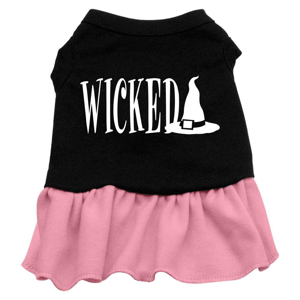 Wicked Screen Print Dress Black with Pink XS (8)