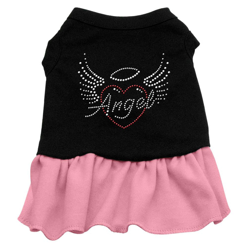 Angel Heart Rhinestone Dress Black with Pink Lg (14)