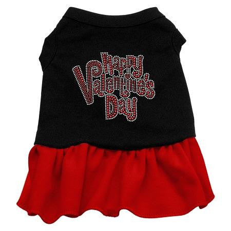 Happy Valentines Day Rhinestone Dress Black with Red Med (12)