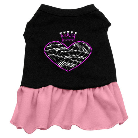 Zebra Heart Rhinestone Dress Black with Pink XL (16)