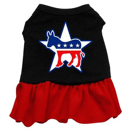 Democrat Screen Print Dress  Black with Red Med (12)