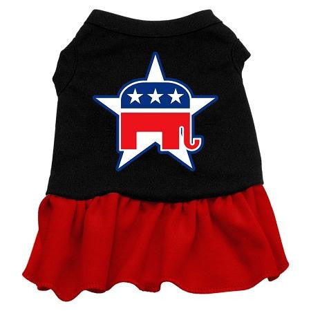 Republican Screen Print Dress Black with Red XXXL (20)