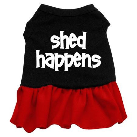 Shed Happens Screen Print Dress Black with Red Med (12)