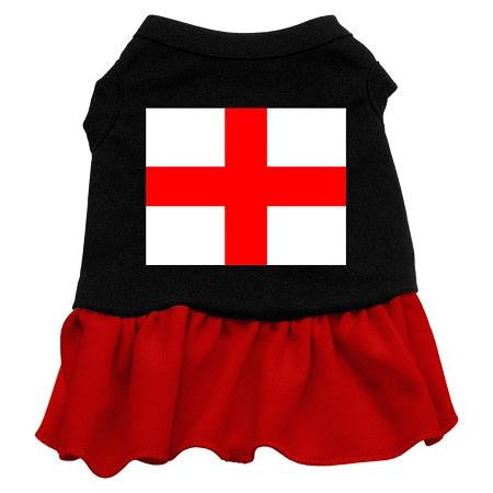 St. Georges Cross Screen Print Dress Black with Red Med (12)