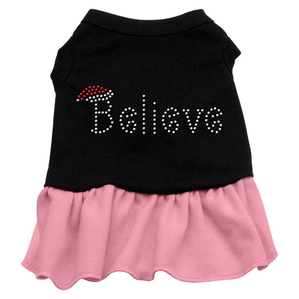 Believe Rhinestone Dress Black with Pink Lg (14)