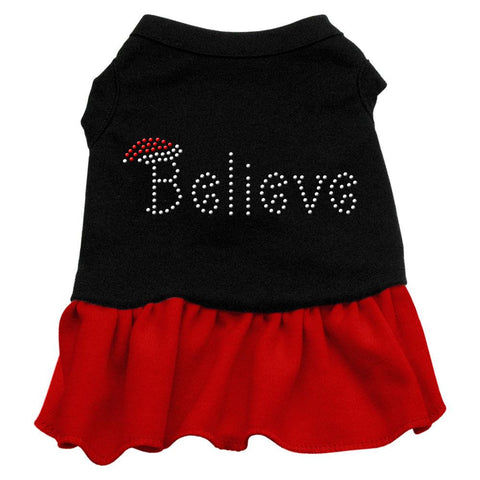 Believe Rhinestone Dress Black with Red Med (12)