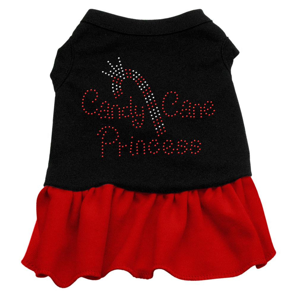 Candy Cane Princess Rhinestone Dress Black with Red Lg (14)