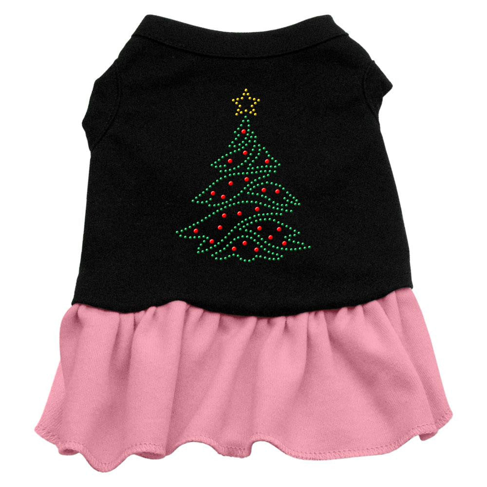 Christmas Tree Rhinestone Dress Black with Pink Sm (10)