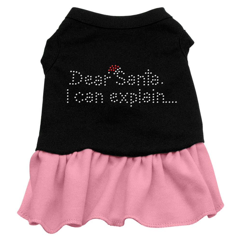 Dear Santa Rhinestone Dress Black with Pink XL (16)