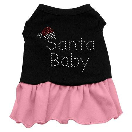 Santa Baby Rhinestone Dress Black with Pink XXXL (20)