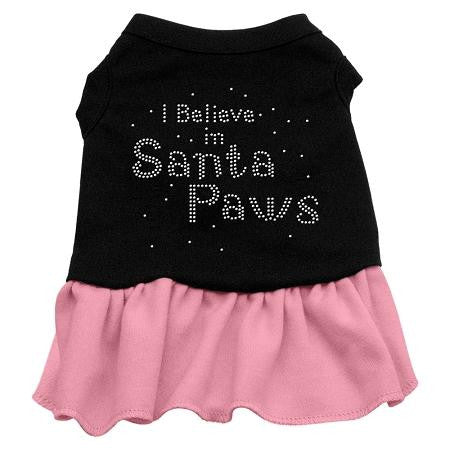 Santa Paws Rhinestone Dress Black with Pink XL (16)