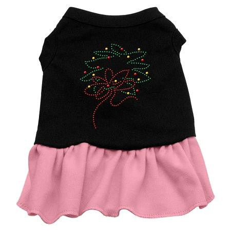 Wreath Rhinestone Dress Black with Pink XS (8)