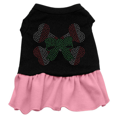 Candy Cane Crossbones Rhinestone Dress Black with Pink Sm (10)