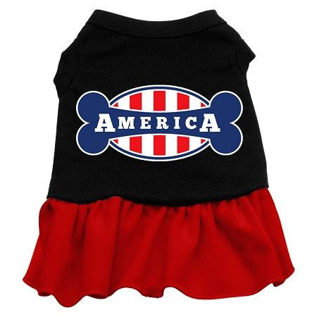 Bonely in America Screen Print Dress Black with Red XS (8)