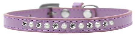 Pearl and Clear Crystal Size 12 Lavender Puppy Collar