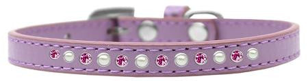 Pearl and Pink Crystal Size 10 Lavender Puppy Collar