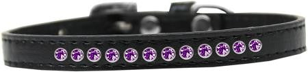 Purple Crystal Size 14 Black Puppy Collar