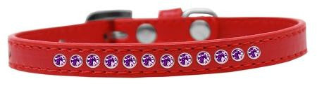 Purple Crystal Size 8 Red Puppy Collar