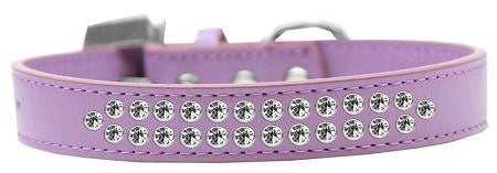 Two Row Clear Crystal Size 20 Lavender Dog Collar