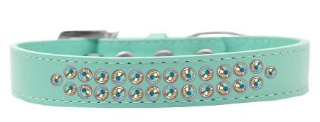 Two Row AB Crystal Size 12 Aqua Dog Collar