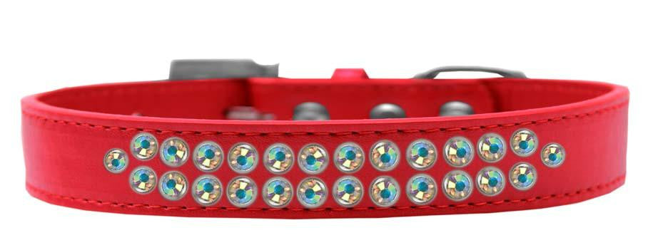 Two Row AB Crystal Size 14 Red Dog Collar