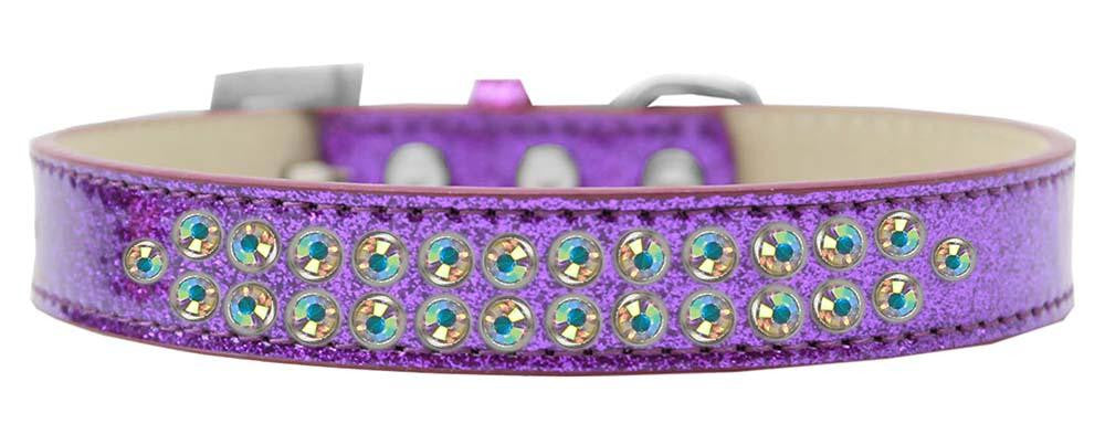 Two Row AB Crystal Size 16 Purple Ice Cream Dog Collar