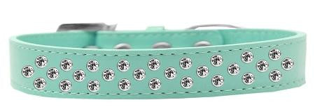 Sprinkles Dog Collar Clear Crystals Size 12 Aqua