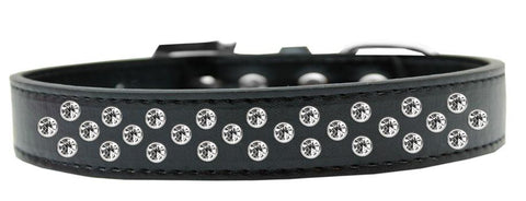 Sprinkles Dog Collar Clear Crystals Size 14 Black